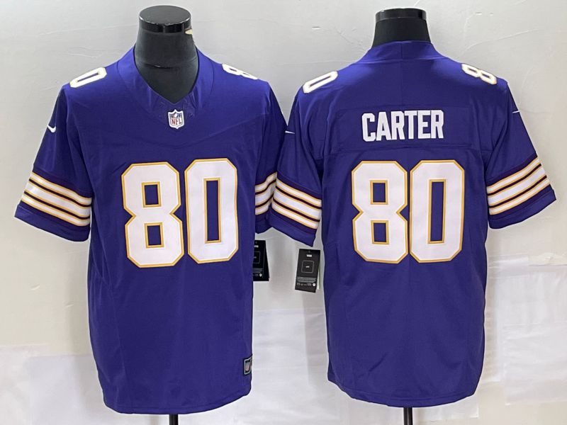 Men Minnesota Vikings #80 Carter Purple Nike Throwback Vapor Limited NFL Jersey->tennessee titans->NFL Jersey